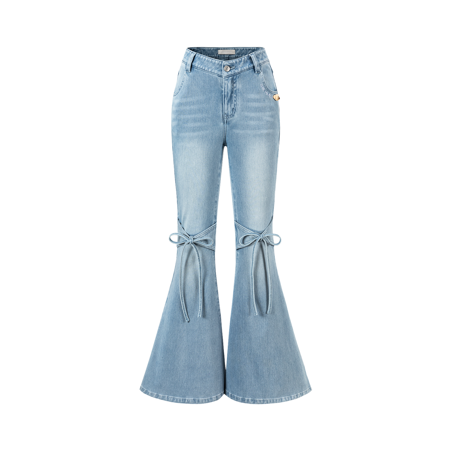 13DE MARZO Pencil Fit Mermaid Flare Pants Blue