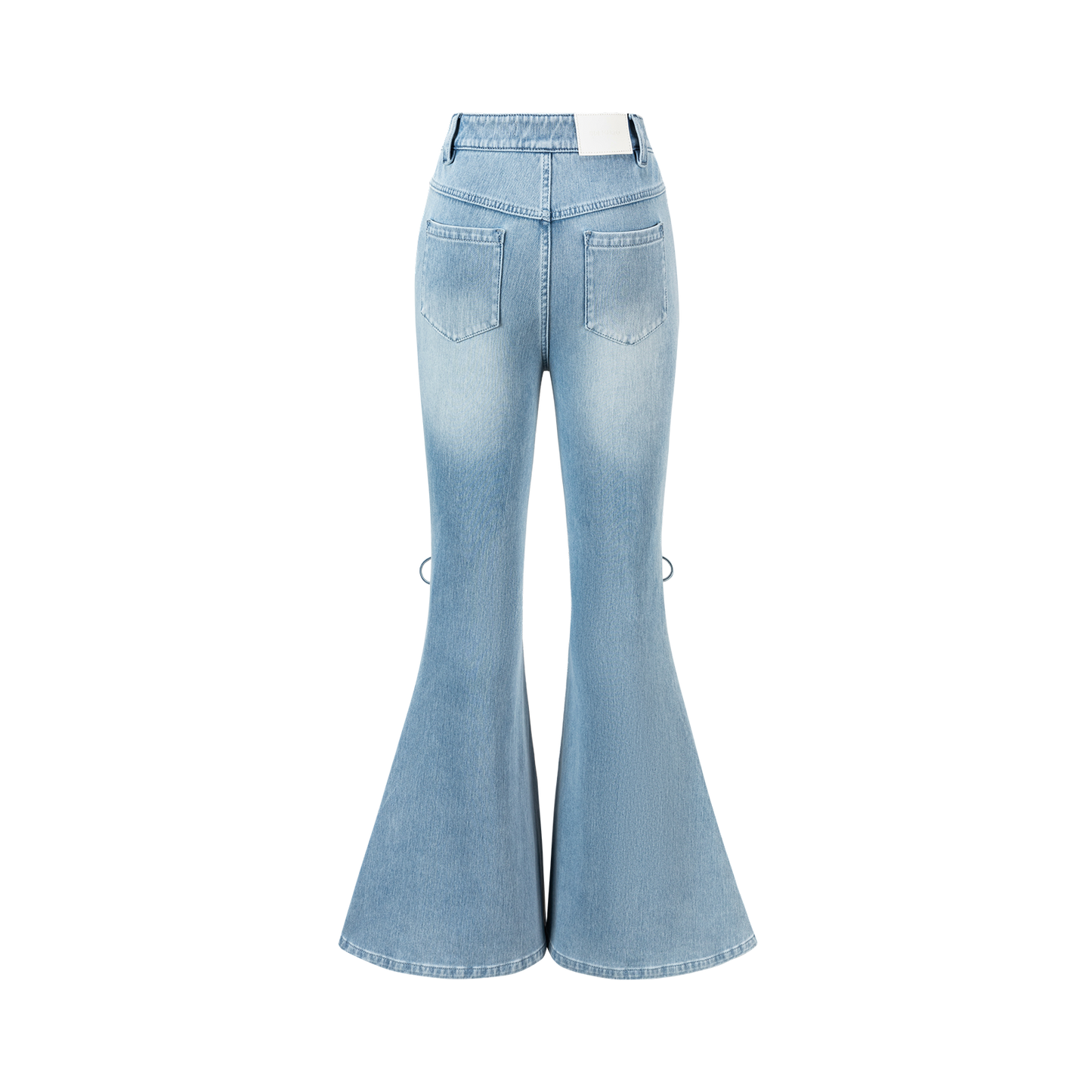 13DE MARZO Pencil Fit Mermaid Flare Pants Blue