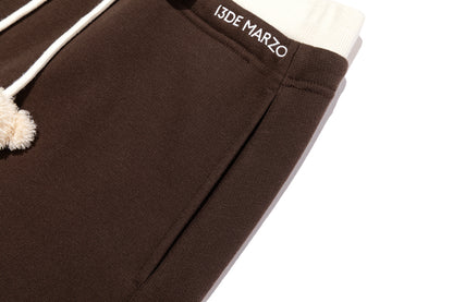 13DE MARZO Color Block Double Waist Skirt Brown