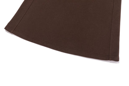 13DE MARZO Color Block Double Waist Skirt Brown