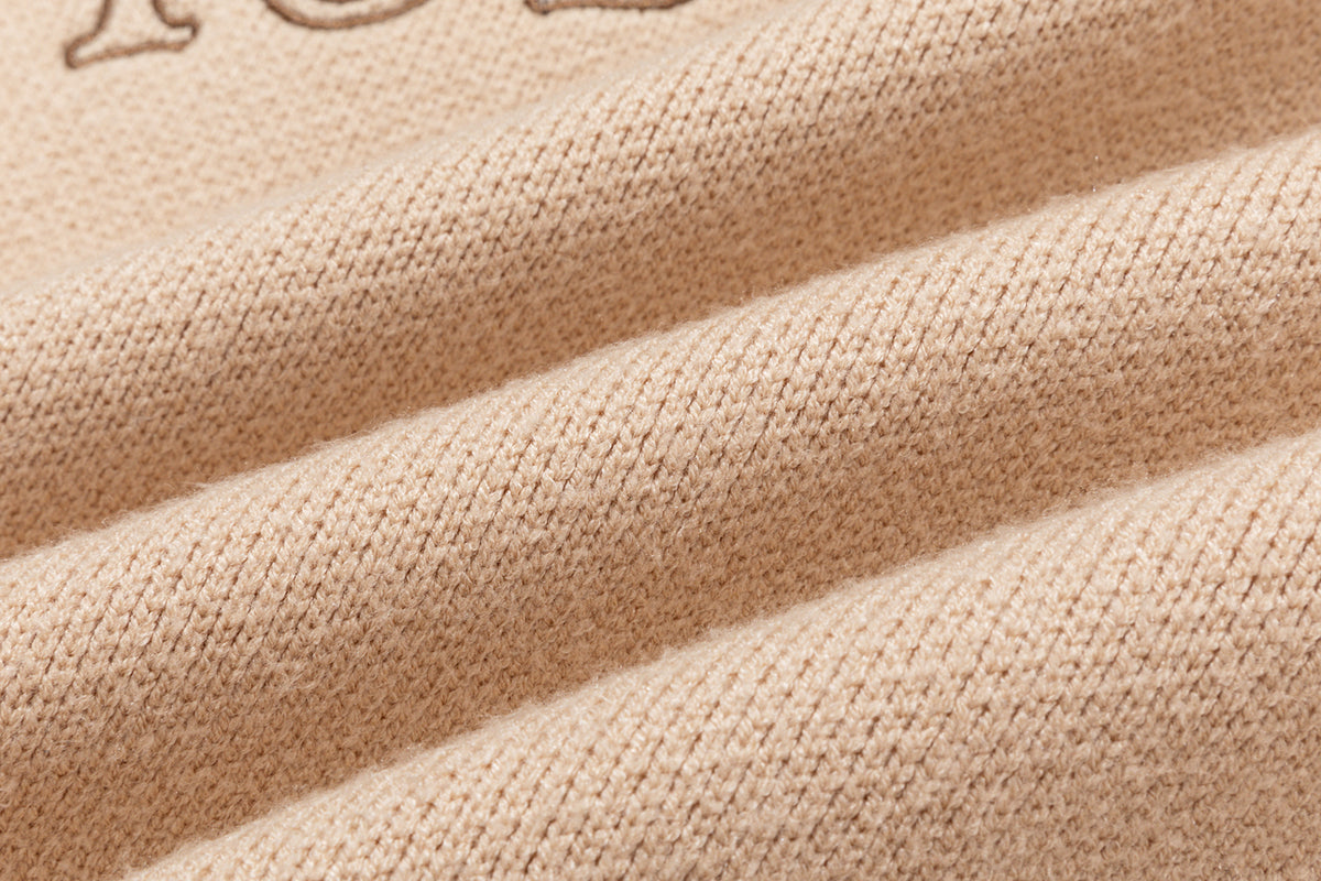 13DE MARZO Mock Three Piece Knit Pleated School Dress Khaki