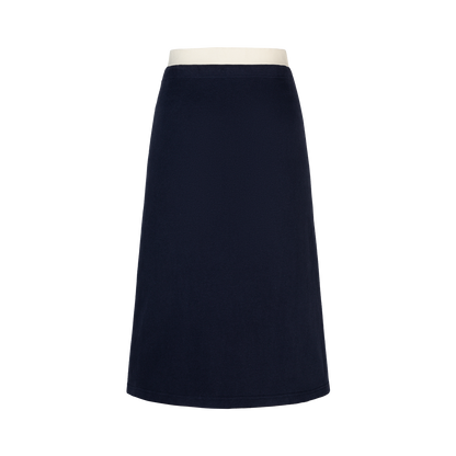 13DE MARZO Color Block Double Waist Skirt Navy Blue
