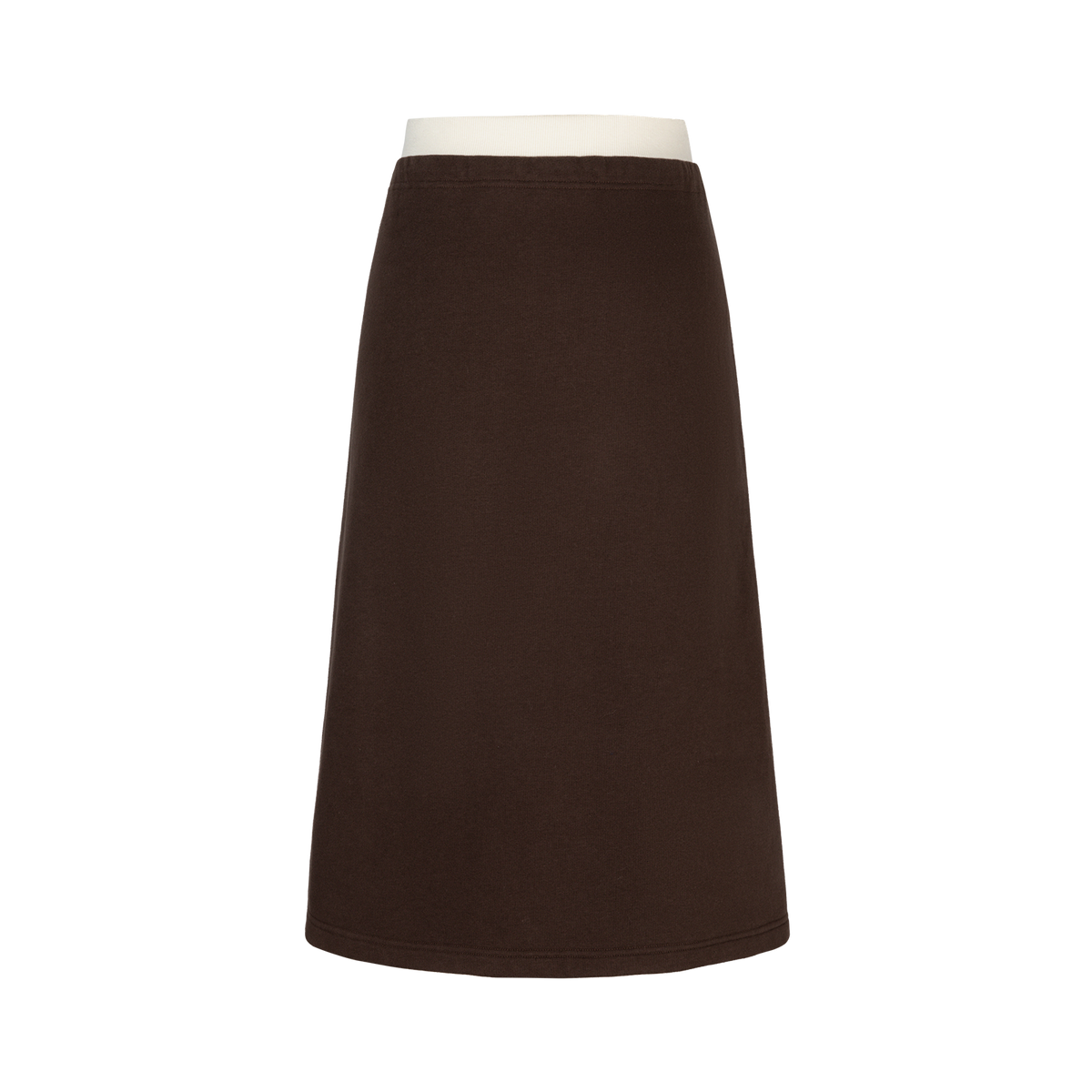 13DE MARZO Color Block Double Waist Skirt Brown