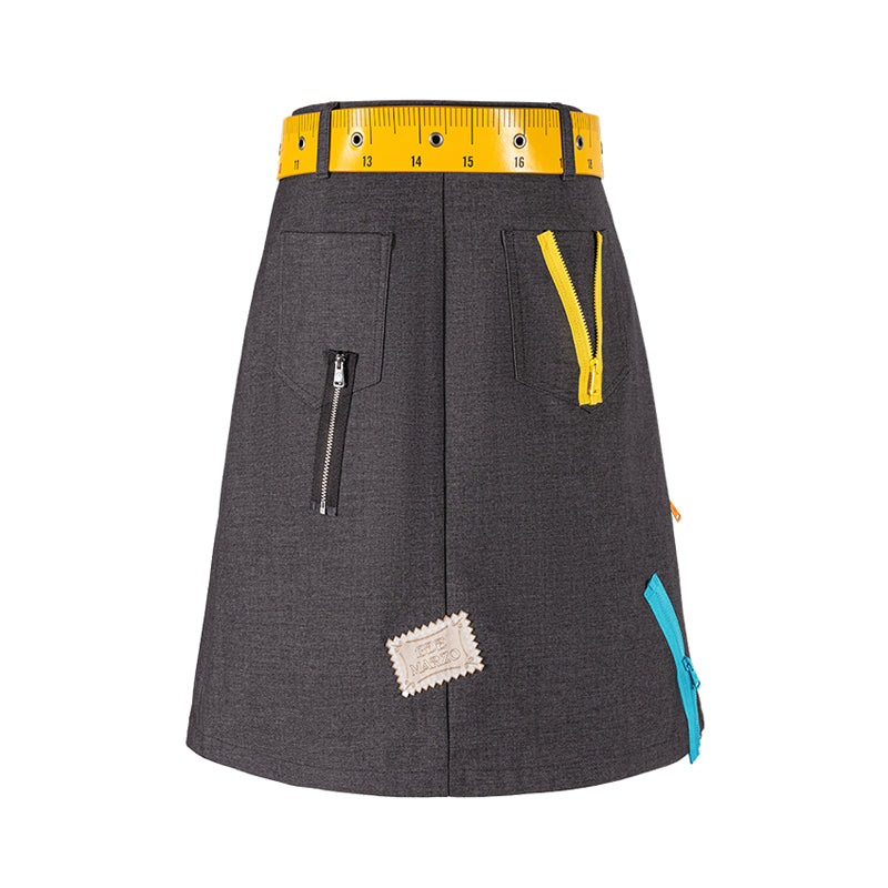 13DE MARZO Tailor Bear Ruler Zipper Dress - 13DE MARZO