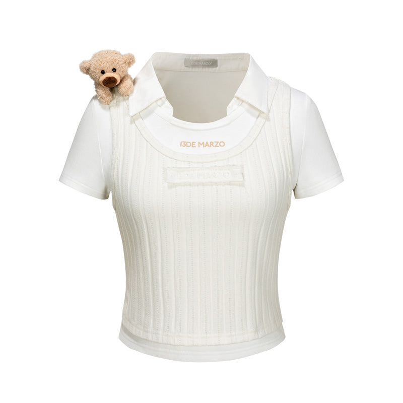 13DE MARZO Doozoo Cropped Vest Top - 13DE MARZO