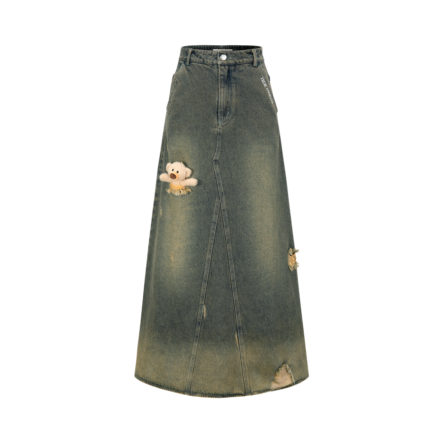 13DE MARZO Bear Slashed Denim Dress - 13DE MARZO