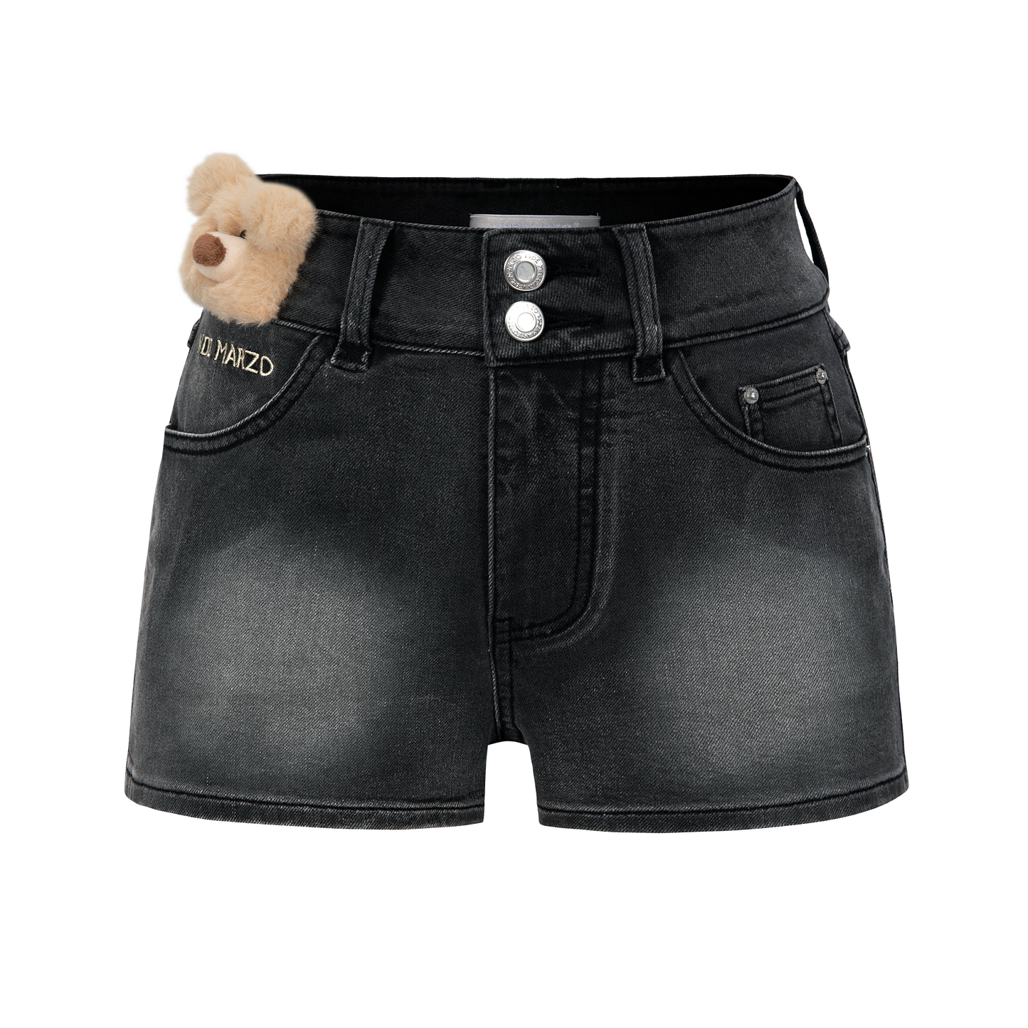 13DE MARZO Bear Fuzzy Patch Shorts