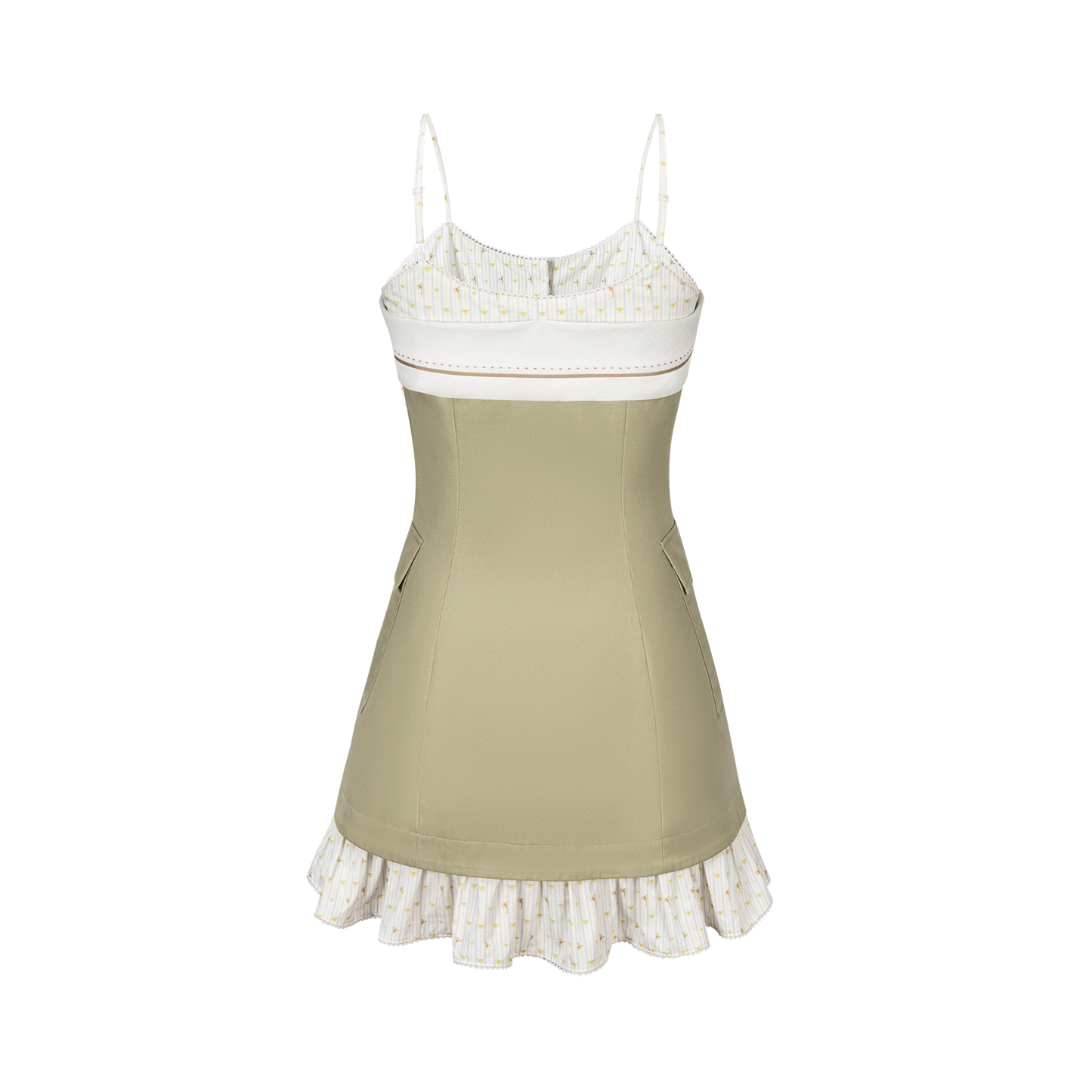13DE MARZO Two-piece Style Blazer with Badge Dress Khaki - 13DE MARZO