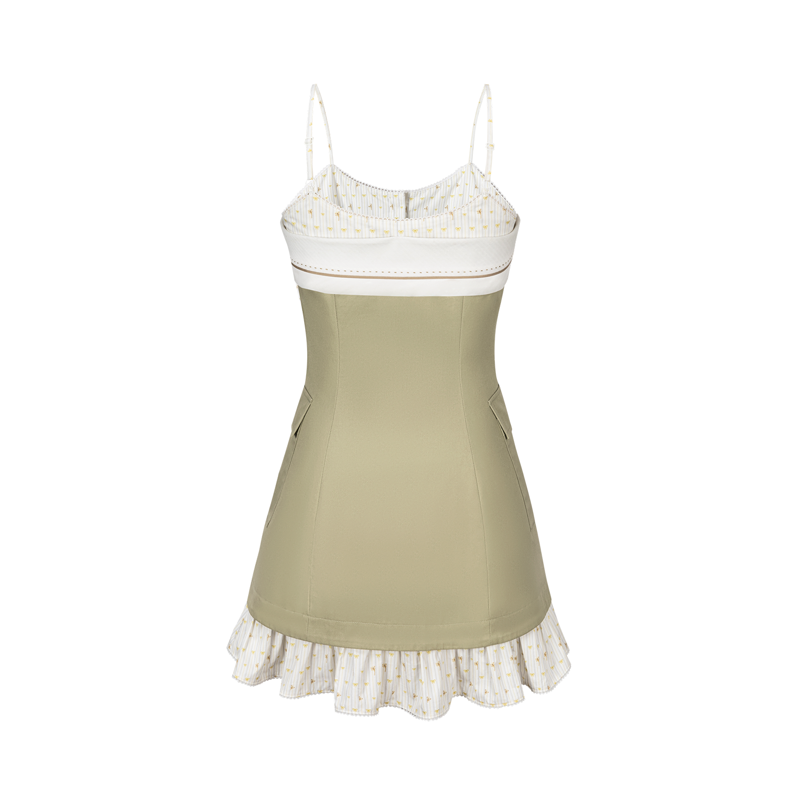 13DE MARZO Two-piece Style Blazer with Badge Dress Khaki - 13DE MARZO