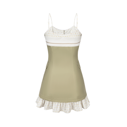 13DE MARZO Two-piece Style Blazer with Badge Dress Khaki - 13DE MARZO