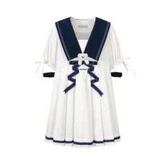 13DE MARZO Nautical Style Pleated Dress