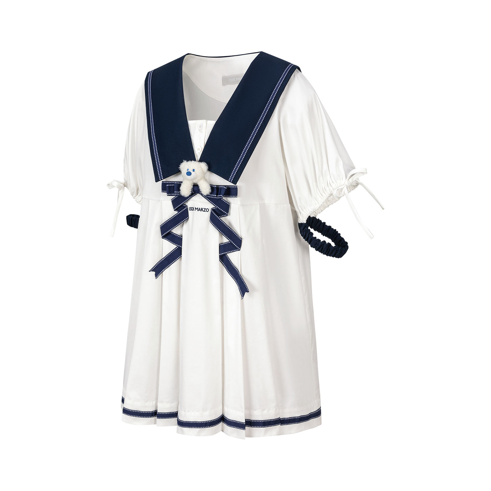 13DE MARZO Nautical Style Pleated Dress - 13DE MARZO
