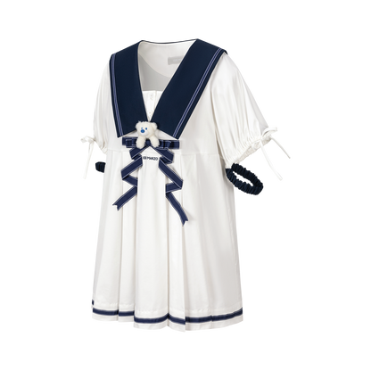 13DE MARZO Nautical Style Pleated Dress - 13DE MARZO