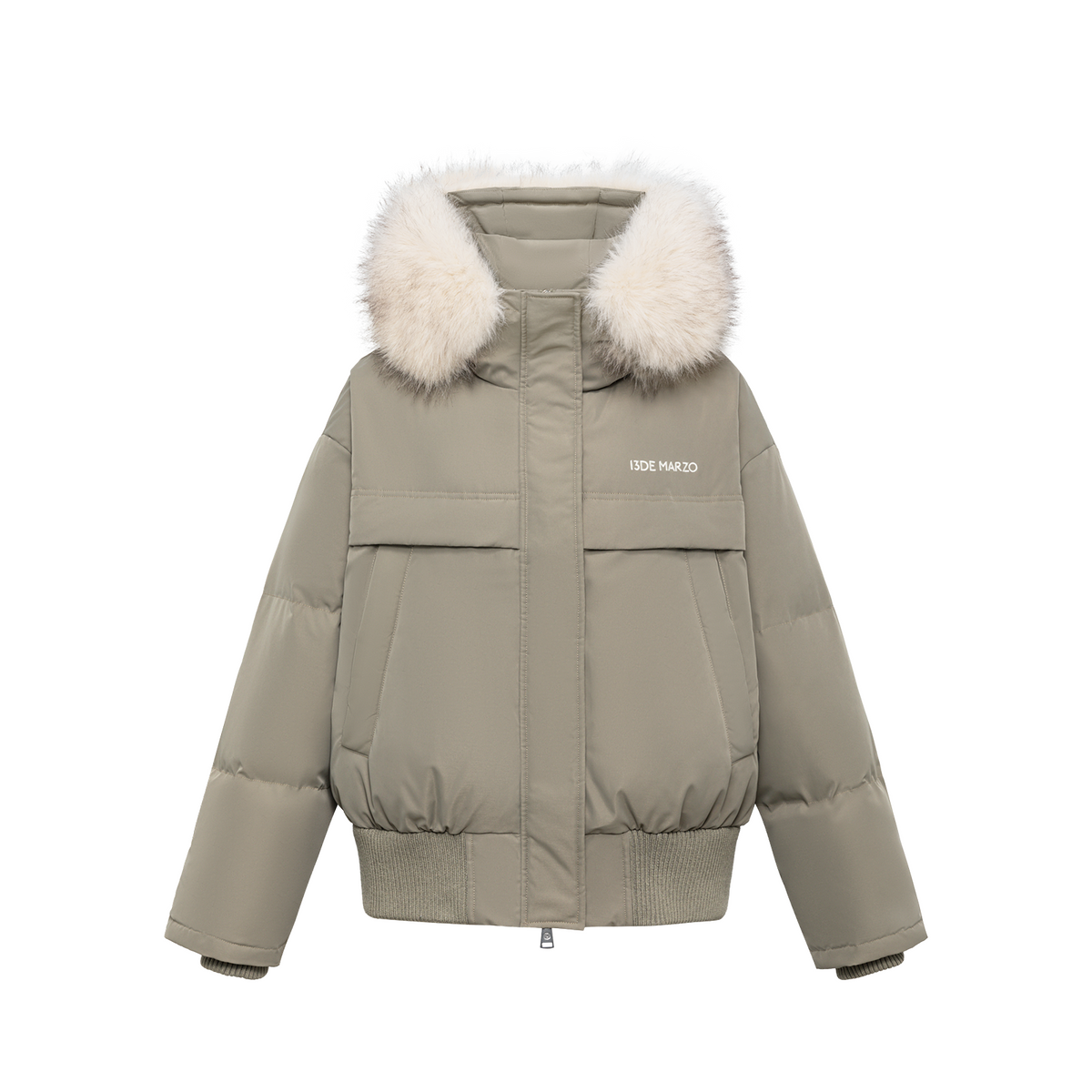 13DE MARZO Doozoo Fur Collar Parka Down Jacket Green