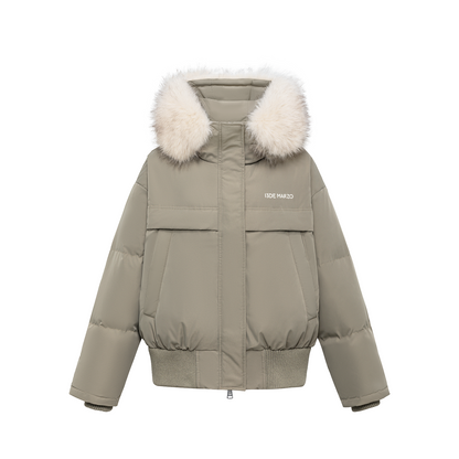 13DE MARZO Doozoo Fur Collar Parka Down Jacket Green