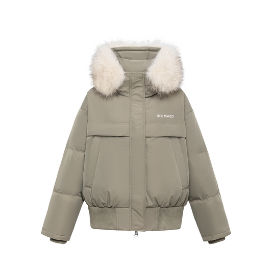 13DE MARZO Doozoo Fur Collar Parka Down Jacket Green