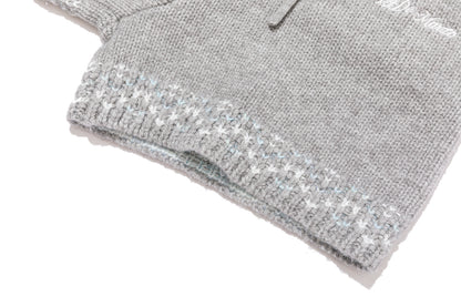 13DE MARZO Luminous Bear Star Knit Shorts Grey