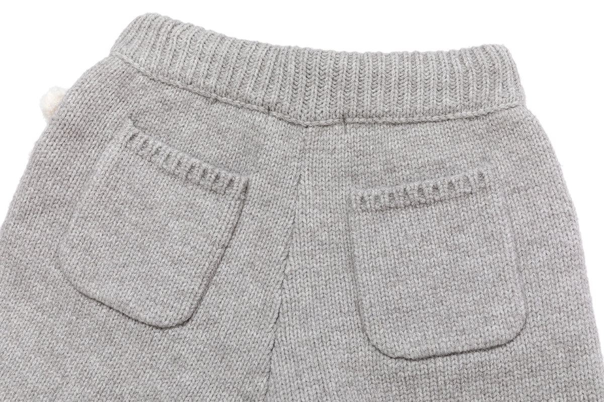 13DE MARZO Luminous Bear Star Knit Shorts Grey