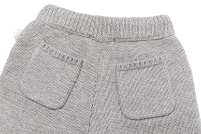 13DE MARZO Luminous Bear Star Knit Shorts Grey