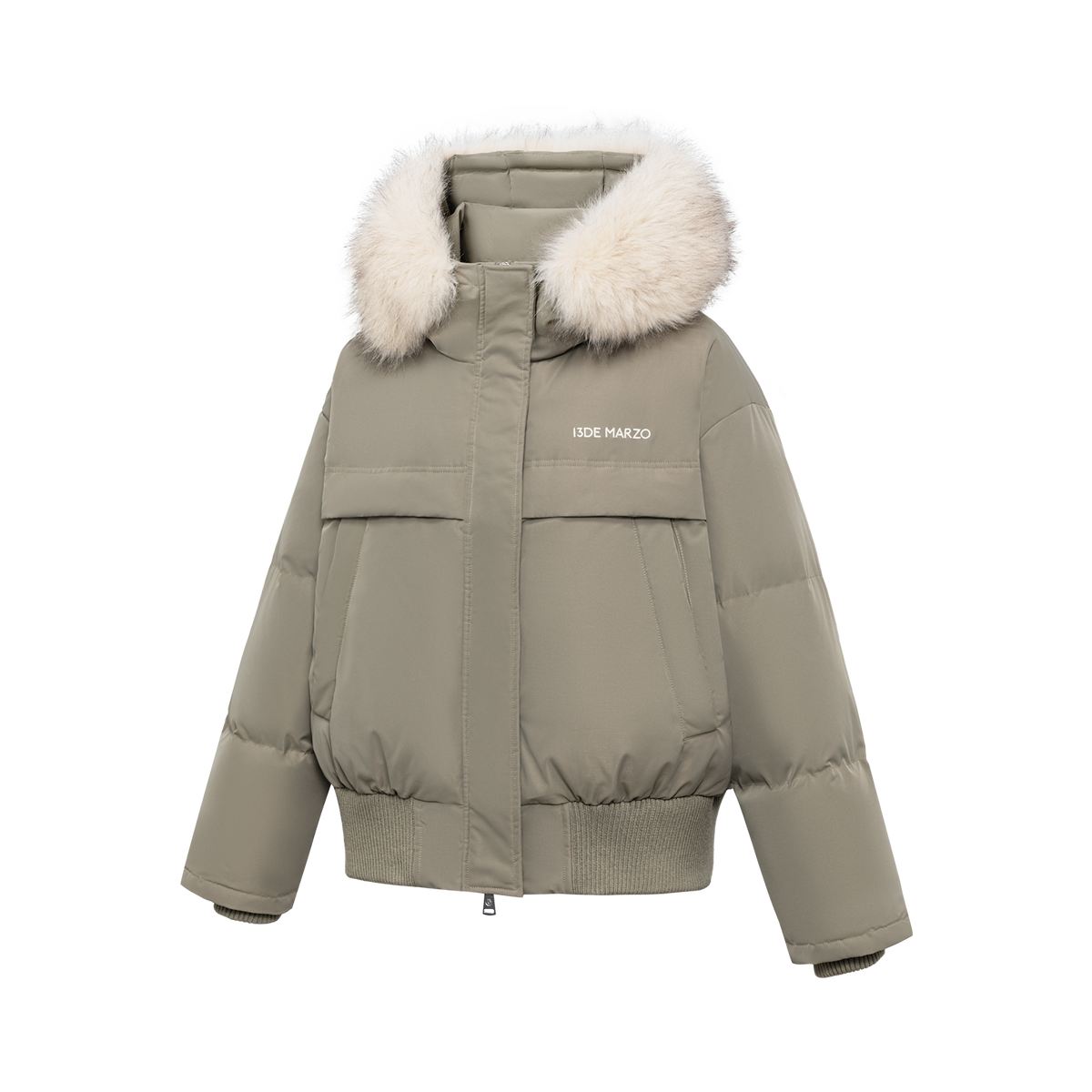 13DE MARZO Doozoo Fur Collar Parka Down Jacket Green