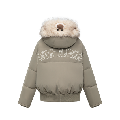 13DE MARZO Doozoo Fur Collar Parka Down Jacket Green