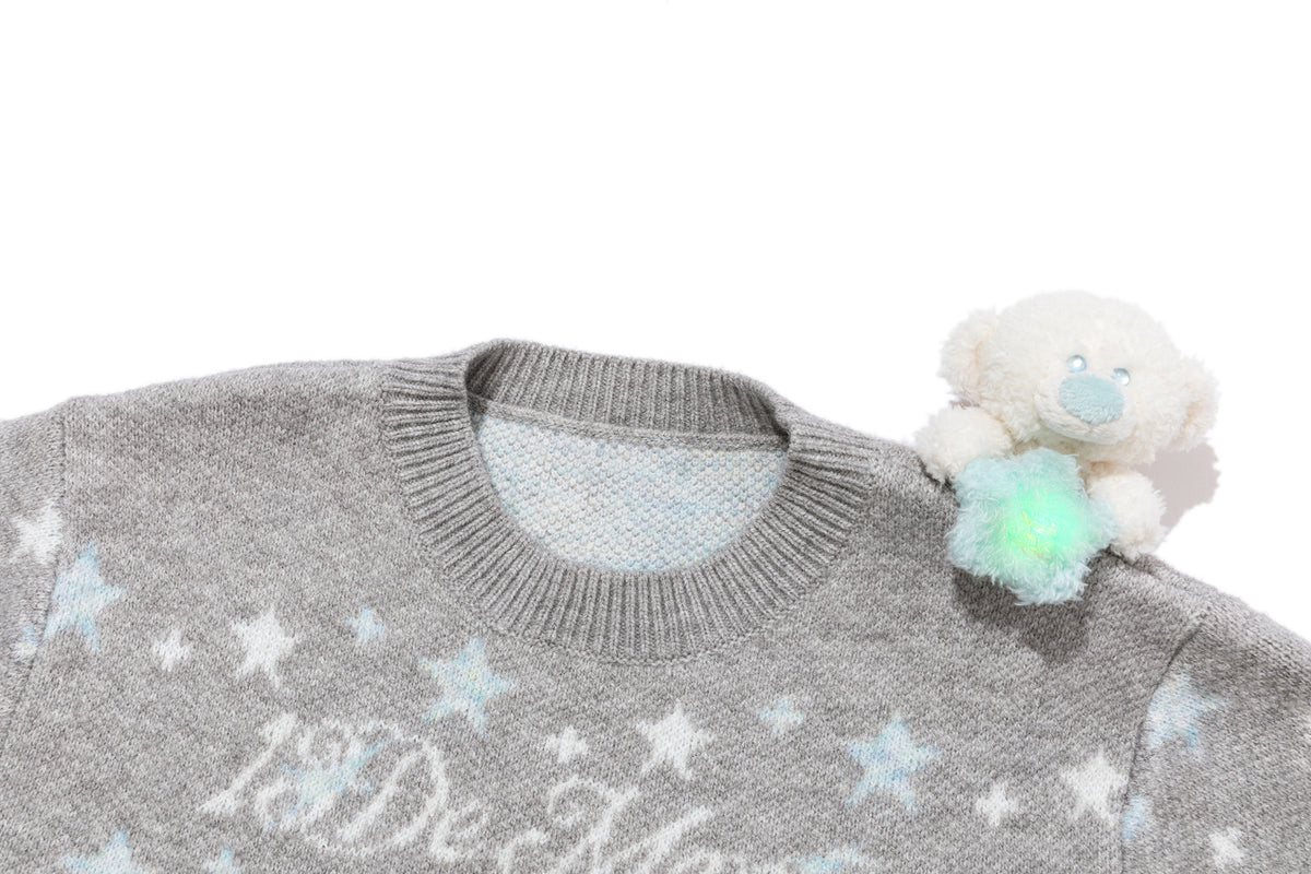 13DE MARZO BabyBear Fair Isle Pullover Sweater Grey - 13DE MARZO