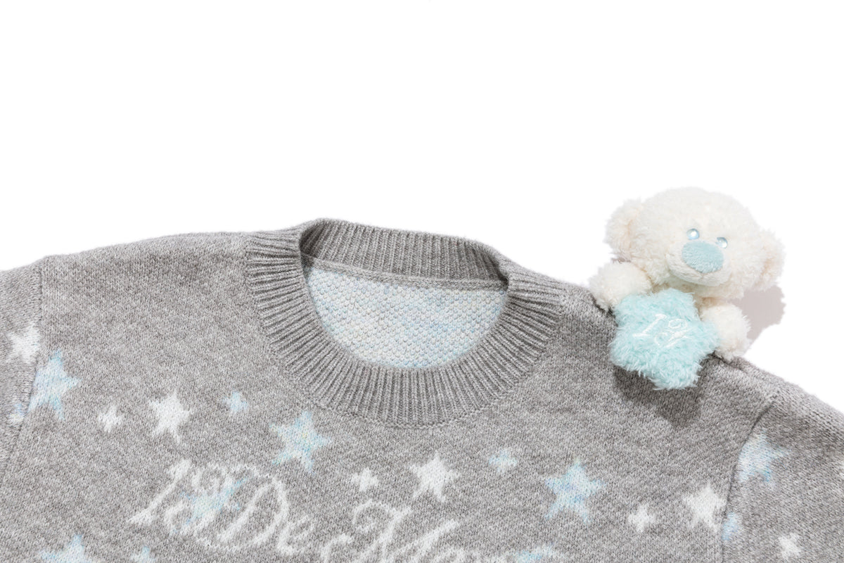 13DE MARZO BabyBear Fair Isle Pullover Sweater Grey - 13DE MARZO