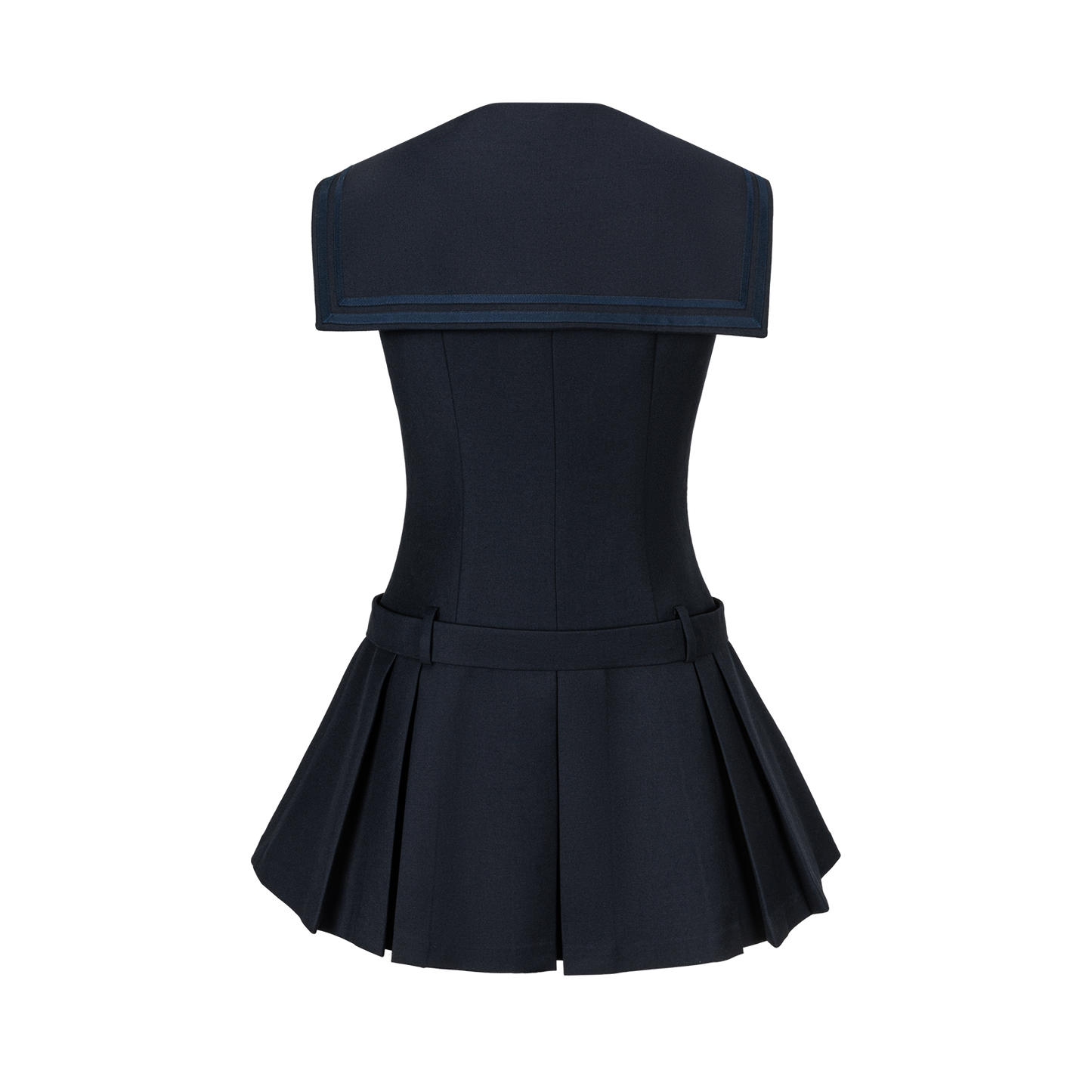 13DE MARZO Sailor Collar Dress Two-Piece Set Navy Blue - 13DE MARZO