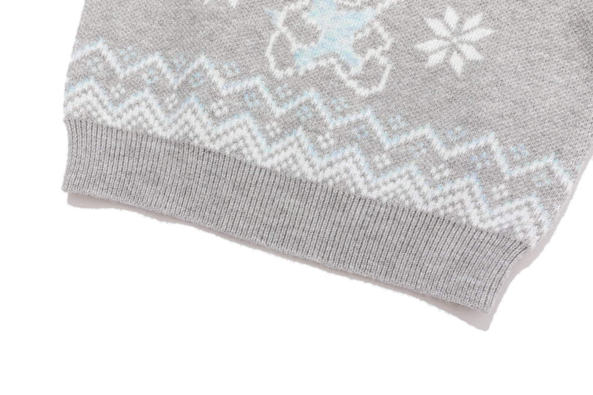 13DE MARZO BabyBear Fair Isle Pullover Sweater Grey - 13DE MARZO