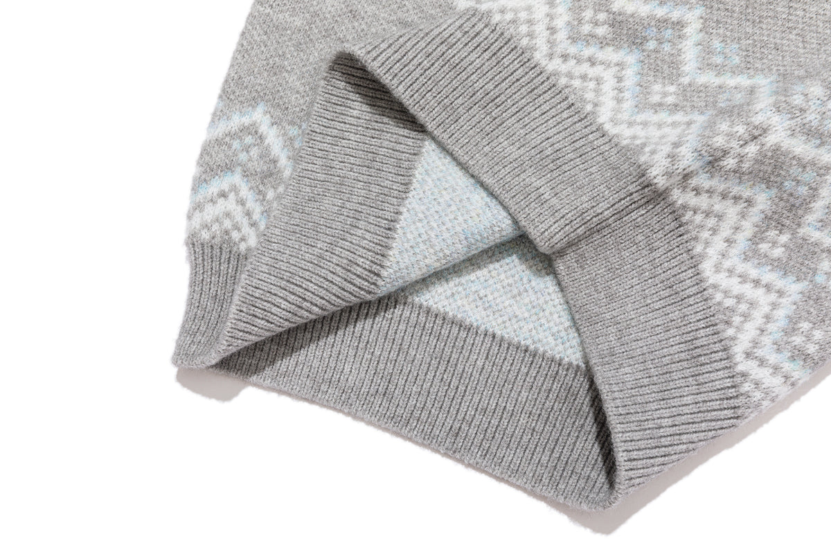 13DE MARZO BabyBear Fair Isle Pullover Sweater Grey - 13DE MARZO