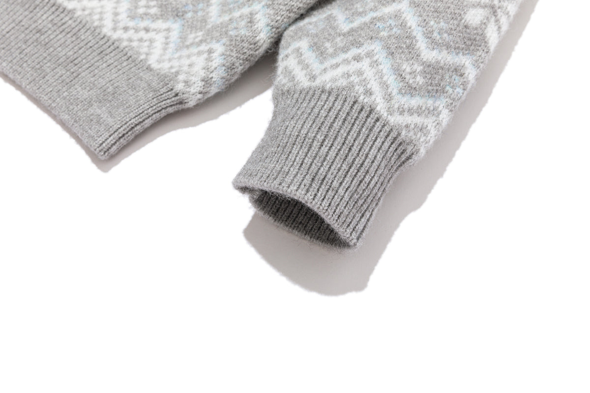 13DE MARZO BabyBear Fair Isle Pullover Sweater Grey - 13DE MARZO
