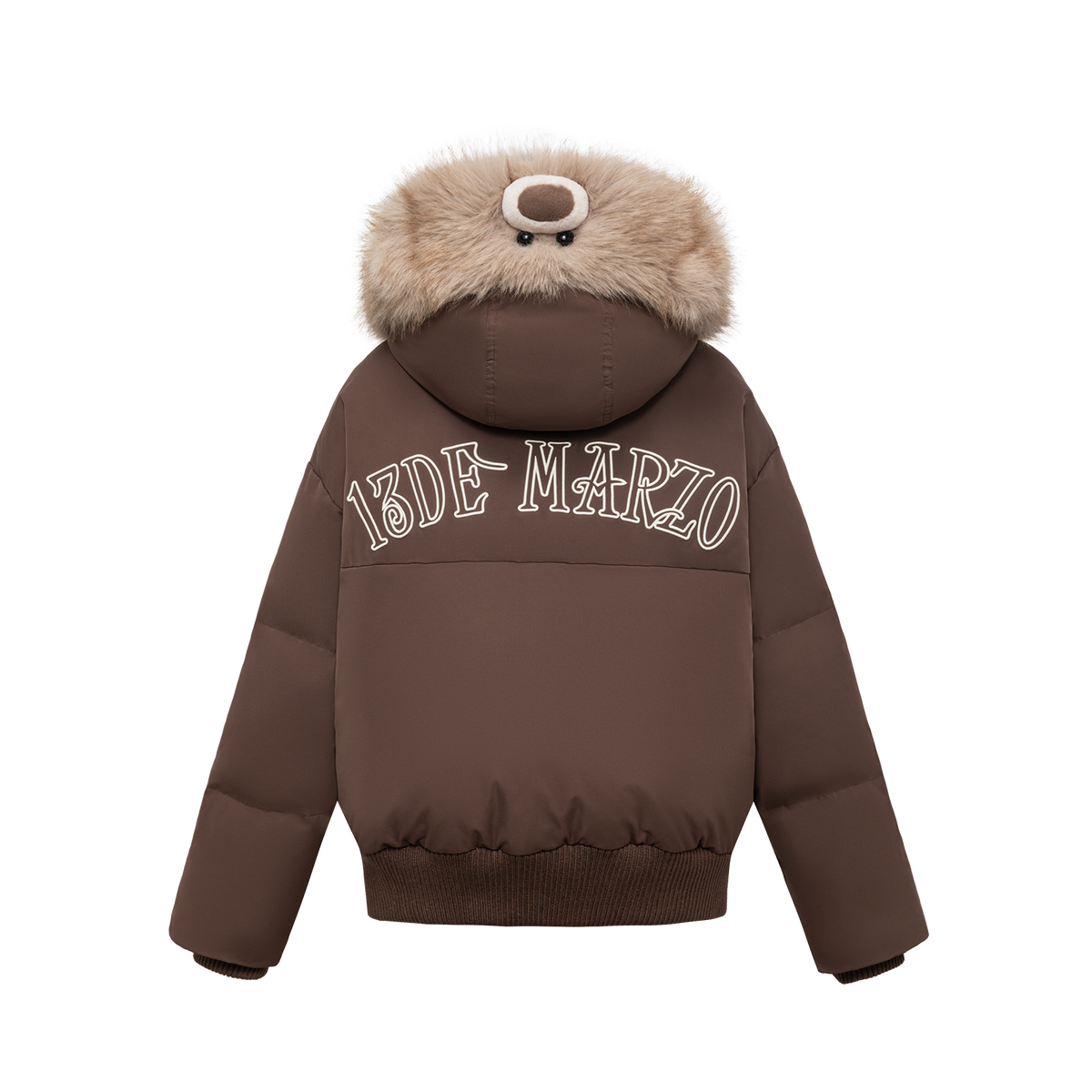 13DE MARZO Doozoo Fur Collar Parka Down Jacket Brown