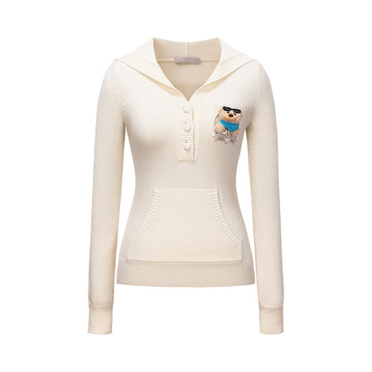 13DE MARZO Bear Knit Fit Hoodie - 13DE MARZO