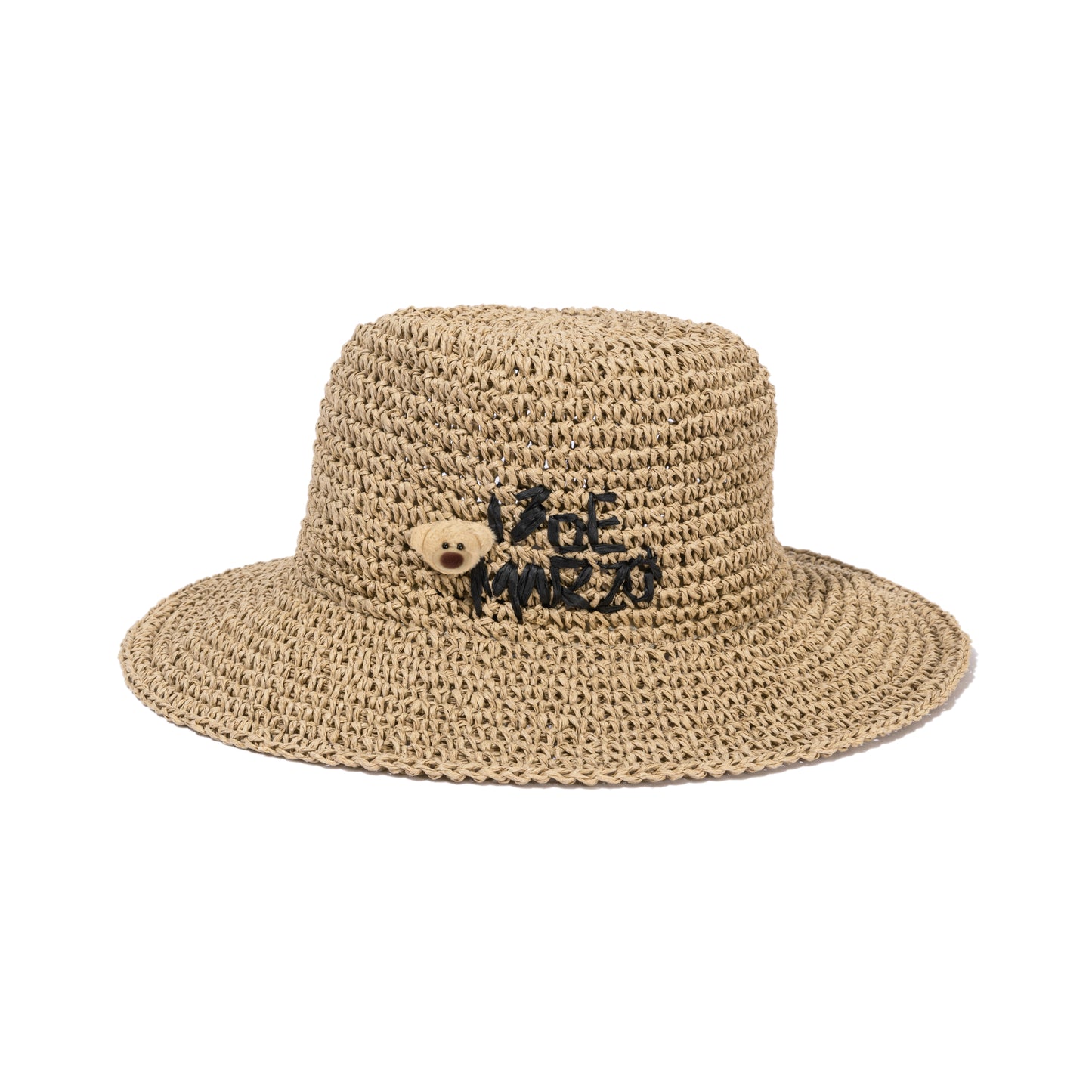 13DE MARZO Woven Straw Hat Khaki - 13DE MARZO