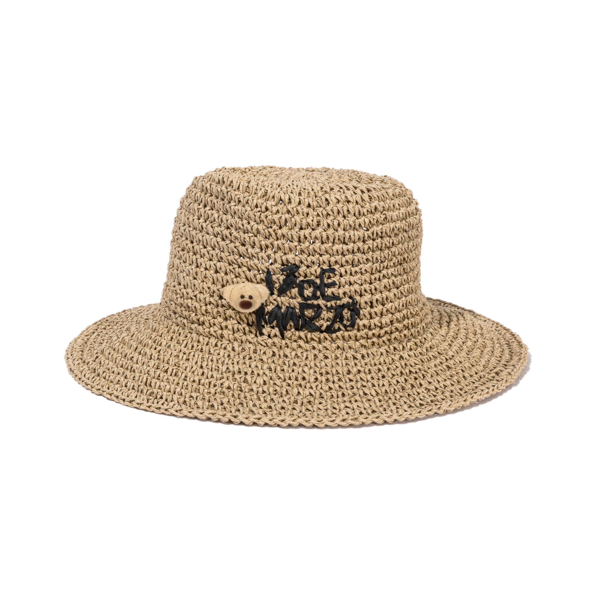 13DE MARZO Woven Straw Hat Khaki - 13DE MARZO