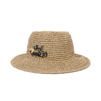 13DE MARZO Woven Straw Hat Khaki - 13DE MARZO