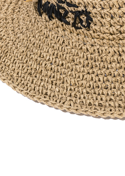 13DE MARZO Woven Straw Hat Khaki - 13DE MARZO