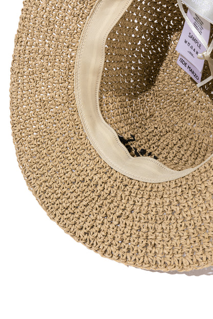 13DE MARZO Woven Straw Hat Khaki - 13DE MARZO