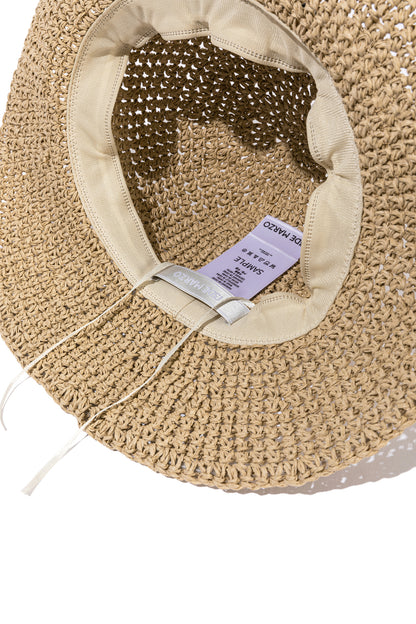 13DE MARZO Woven Straw Hat Khaki - 13DE MARZO