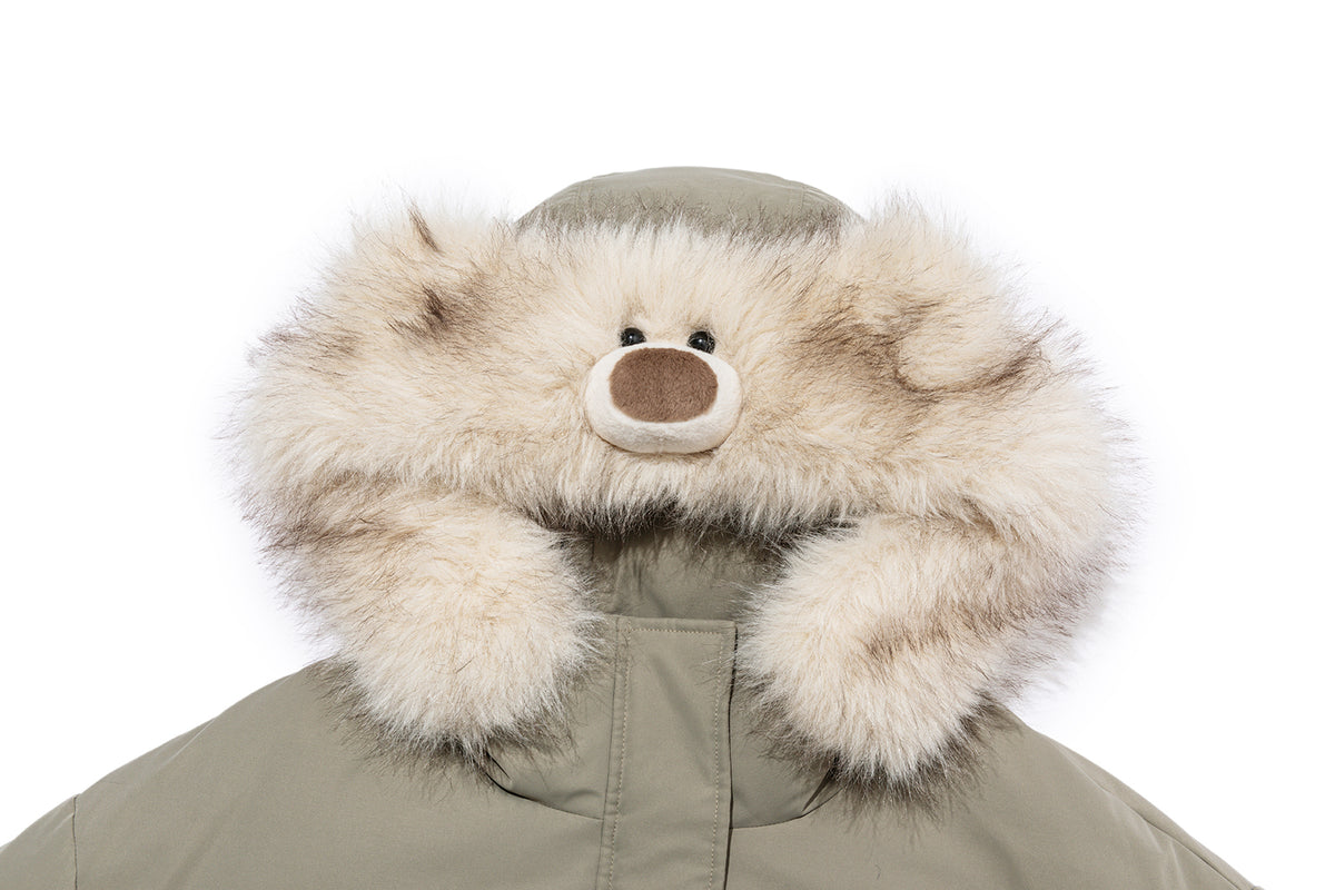 13DE MARZO Doozoo Fur Collar Parka Down Jacket Green