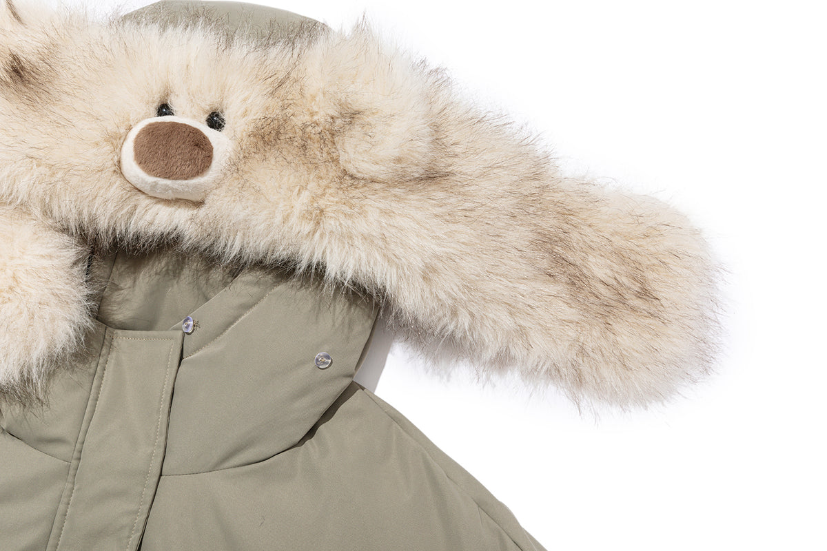 13DE MARZO Doozoo Fur Collar Parka Down Jacket Green