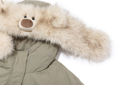 13DE MARZO Doozoo Fur Collar Parka Down Jacket Green