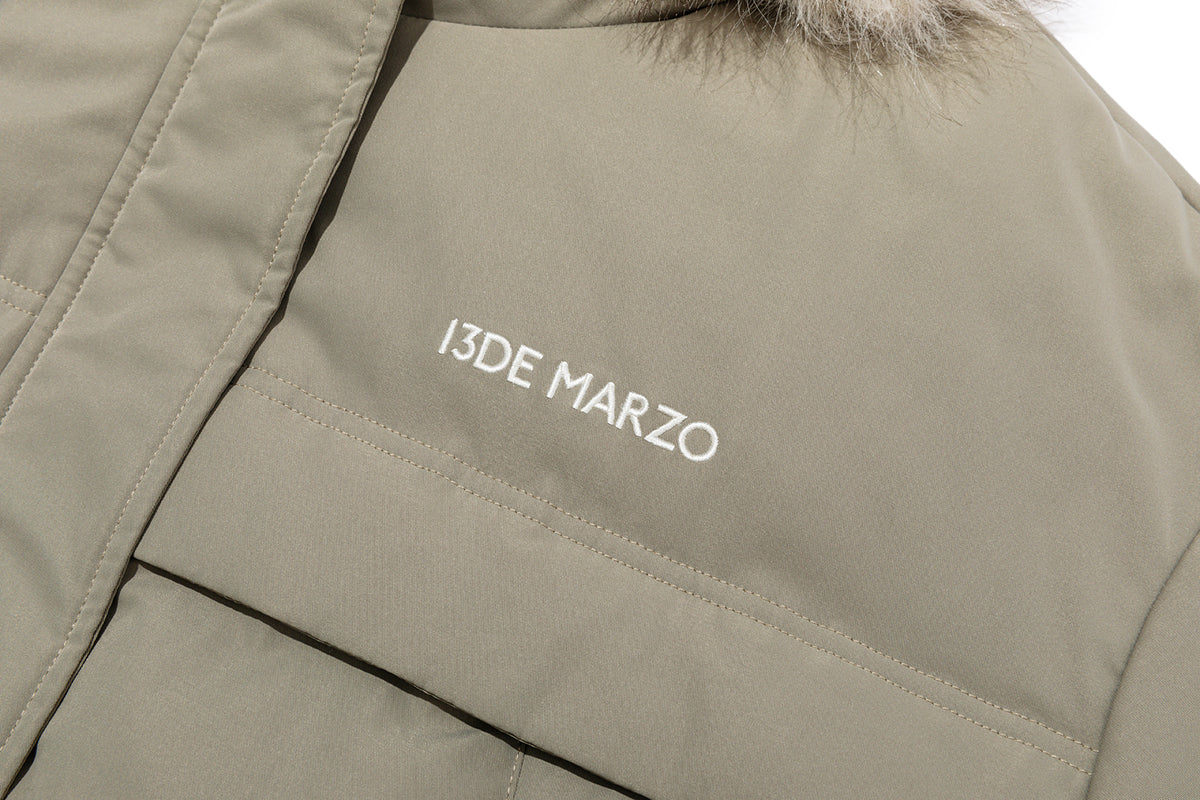 13DE MARZO Doozoo Fur Collar Parka Down Jacket Green
