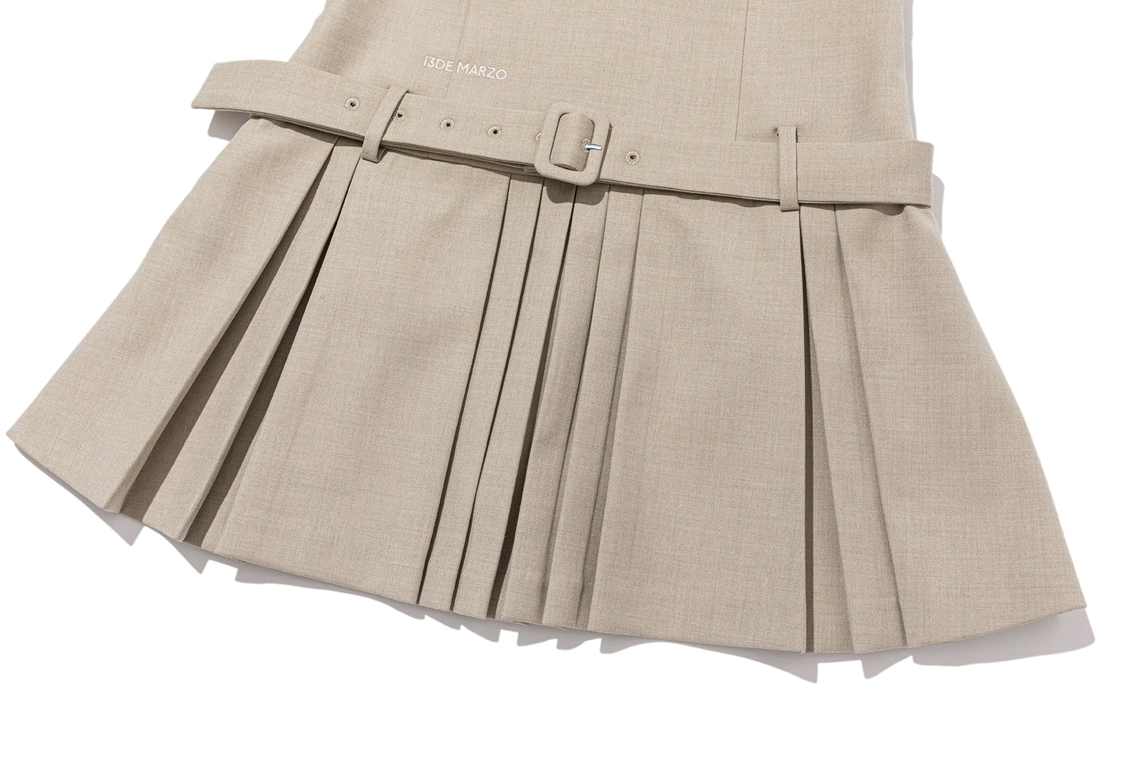 13DE MARZO Sailor Collar Dress Two-Piece Set Khaki - 13DE MARZO