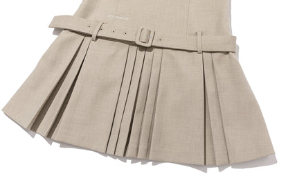 13DE MARZO Sailor Collar Dress Two-Piece Set Khaki - 13DE MARZO