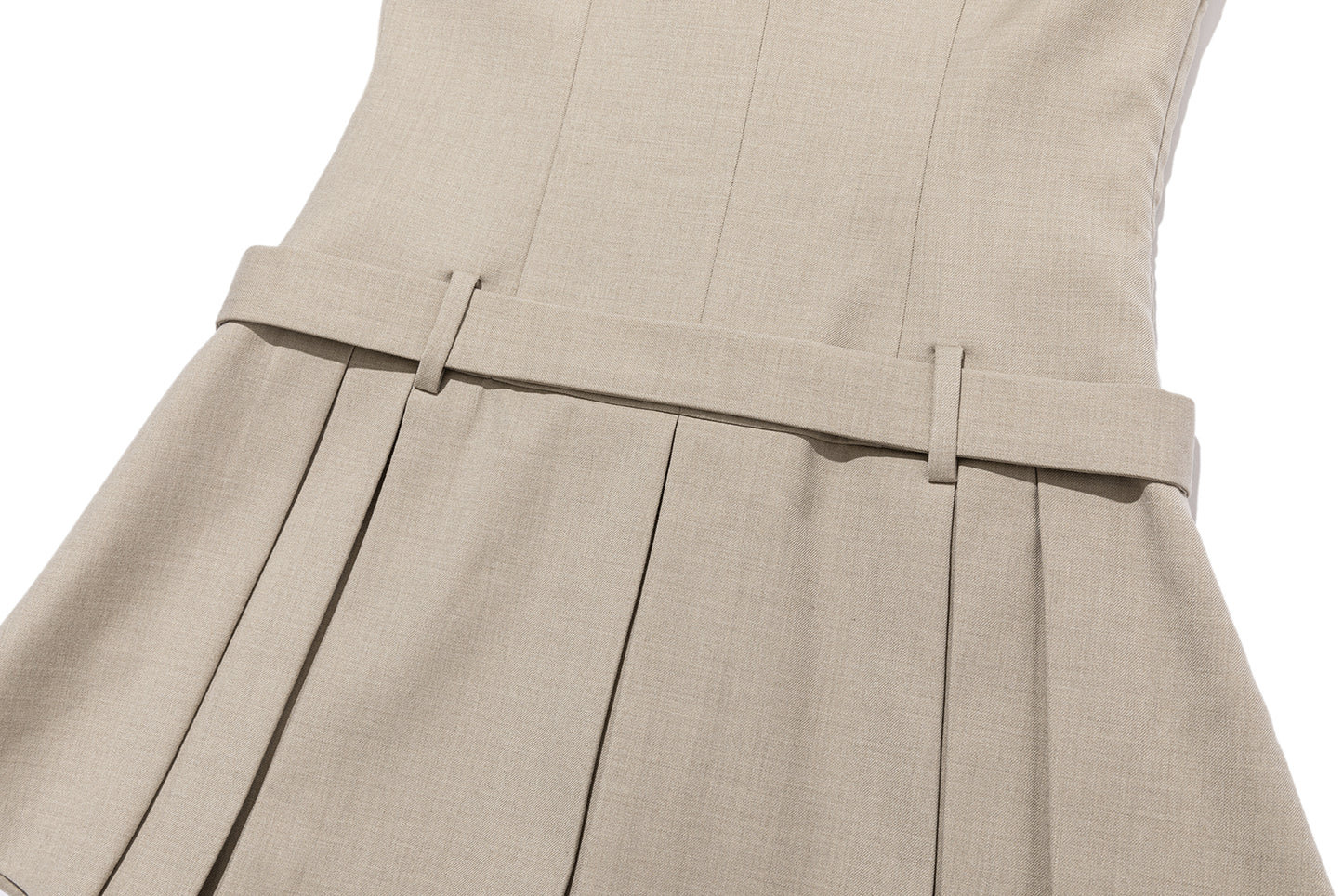 13DE MARZO Sailor Collar Dress Two-Piece Set Khaki - 13DE MARZO