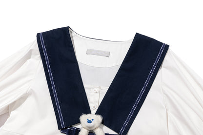 13DE MARZO Nautical Style Pleated Dress - 13DE MARZO