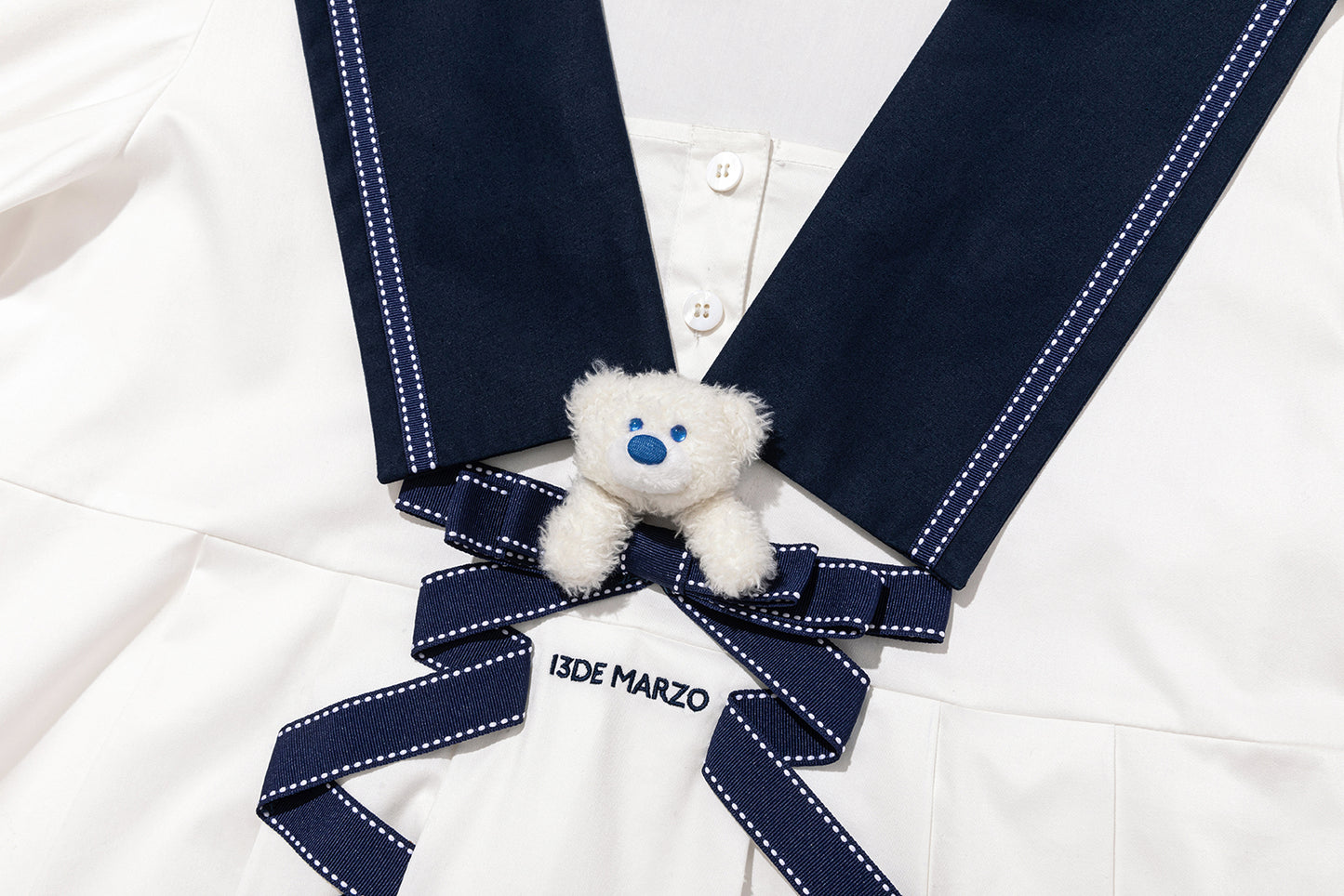 13DE MARZO Nautical Style Pleated Dress - 13DE MARZO