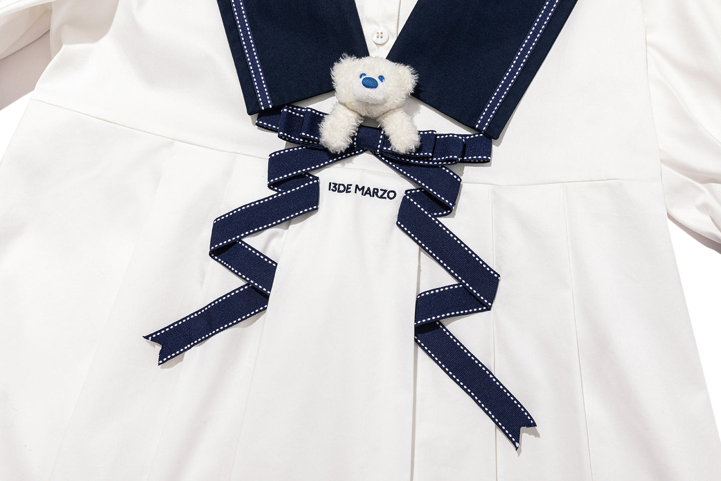 13DE MARZO Nautical Style Pleated Dress - 13DE MARZO