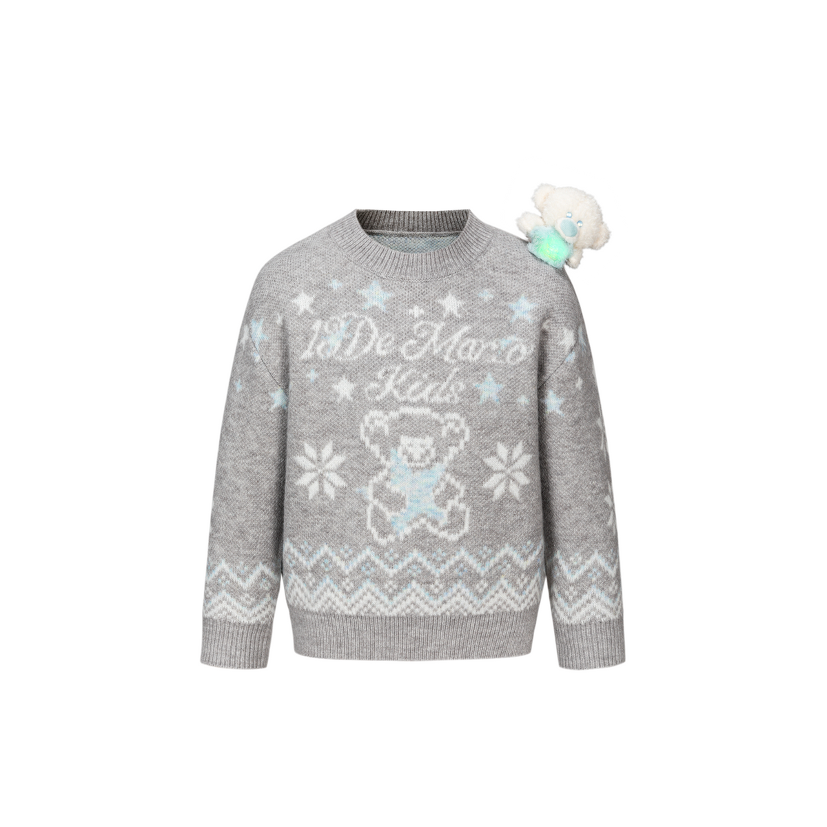 13DE MARZO BabyBear Fair Isle Pullover Sweater Grey - 13DE MARZO
